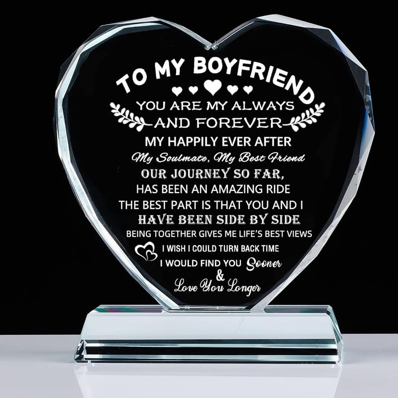 Romantic Crystal Keepsake for Boyfriend - Anniversary Gift