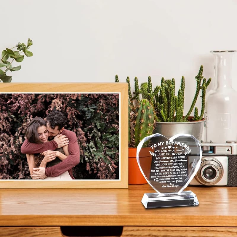 Romantic Crystal Keepsake for Boyfriend - Anniversary Gift