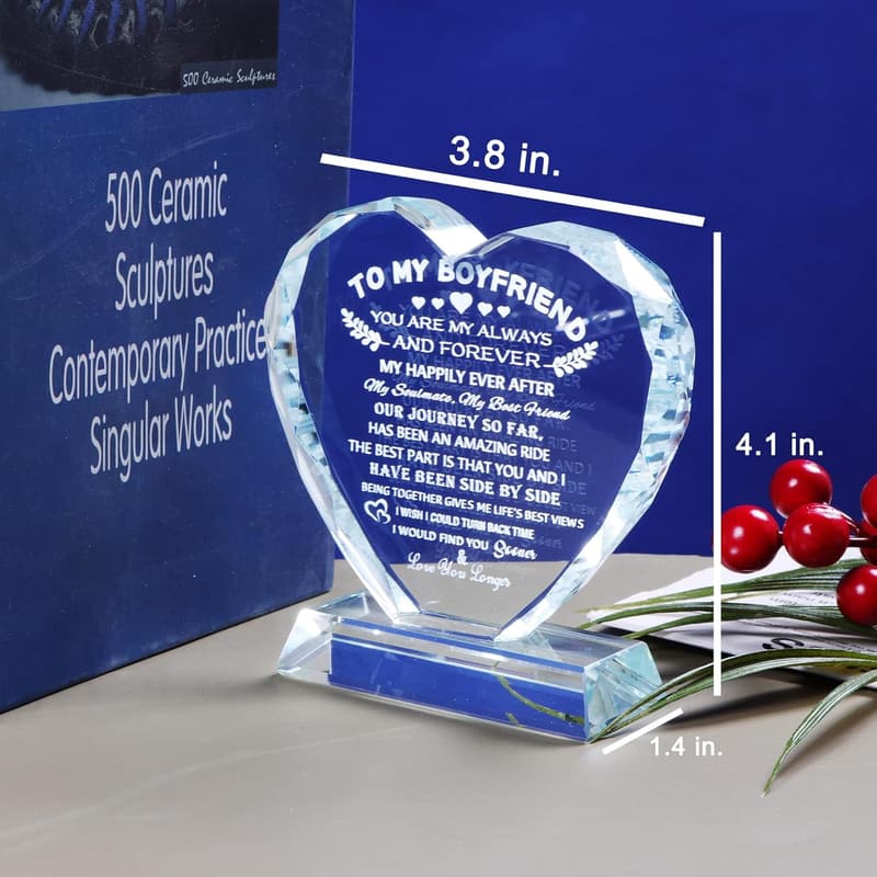 Romantic Crystal Keepsake for Boyfriend - Anniversary Gift