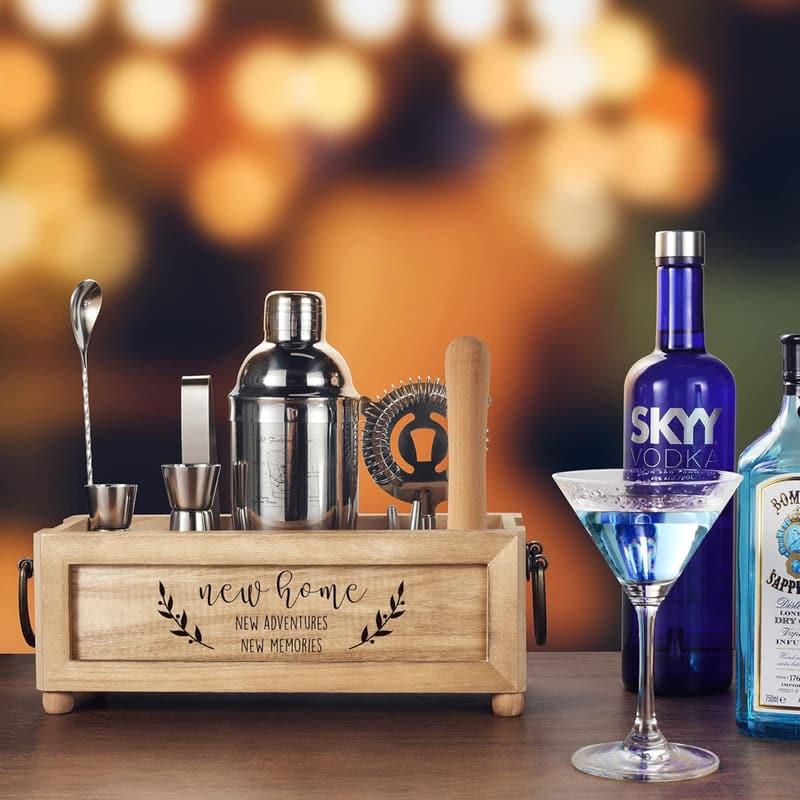 New Home Bartender Kit with Stand - Perfect Housewarming Gift