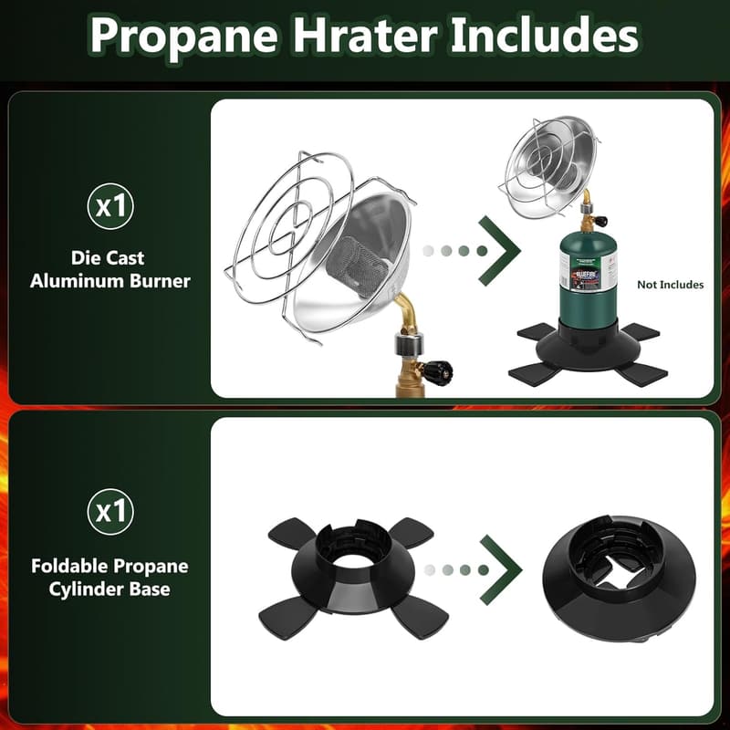 Portable 6200BTU Propane Heater for Camping and Outdoor Use