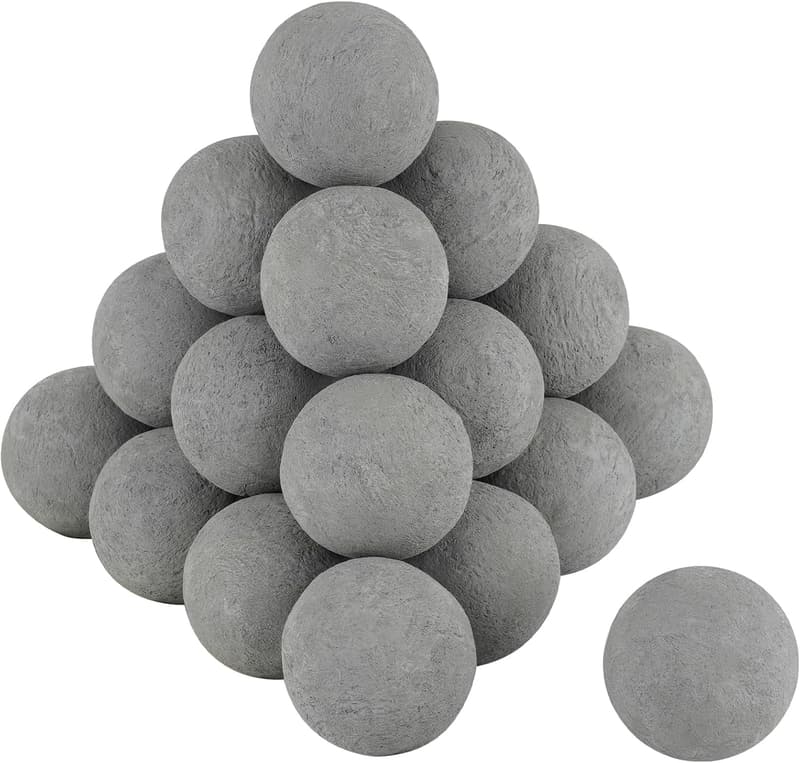 25-Pack Gray Fireplace Balls for Gas Fireplaces and Fire Pits