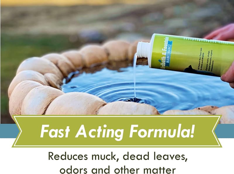 Bird Bath Fountain Maintenance Enzymes - 8 Oz Safe Formula