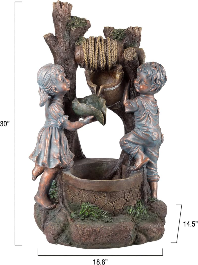 Cascading Outdoor Water Fountain with LED Lights for Garden