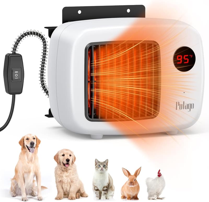 Outdoor Dog House Heater with Thermostat, 200/400W