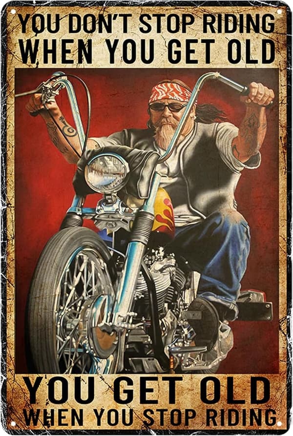 Motorcycle Metal Sign for Riders | Wall Art Decor 8x12 Inch