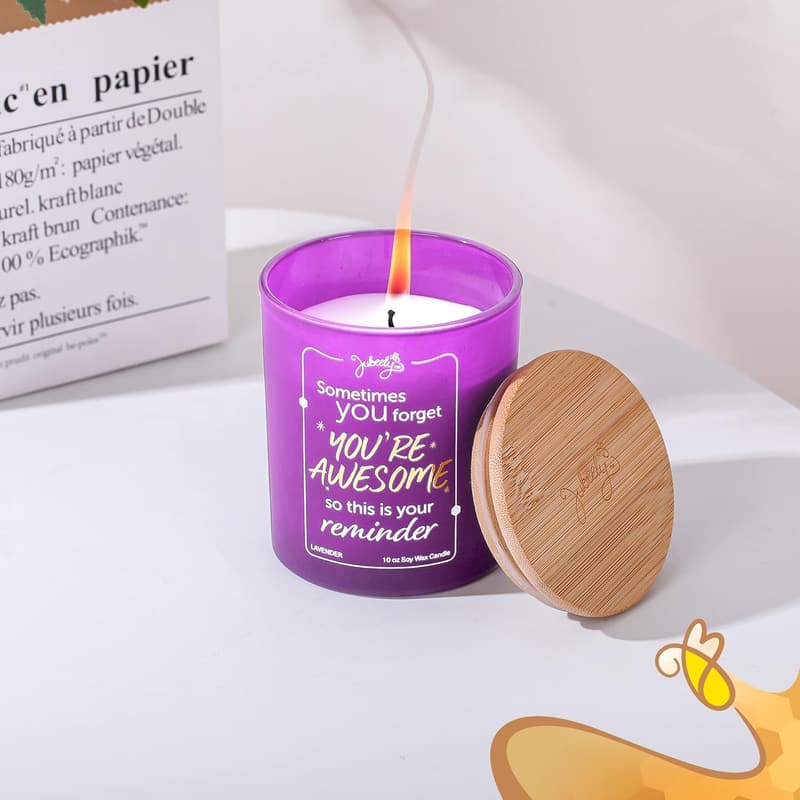 Inspirational Lavender Soy Candle Gift for Women