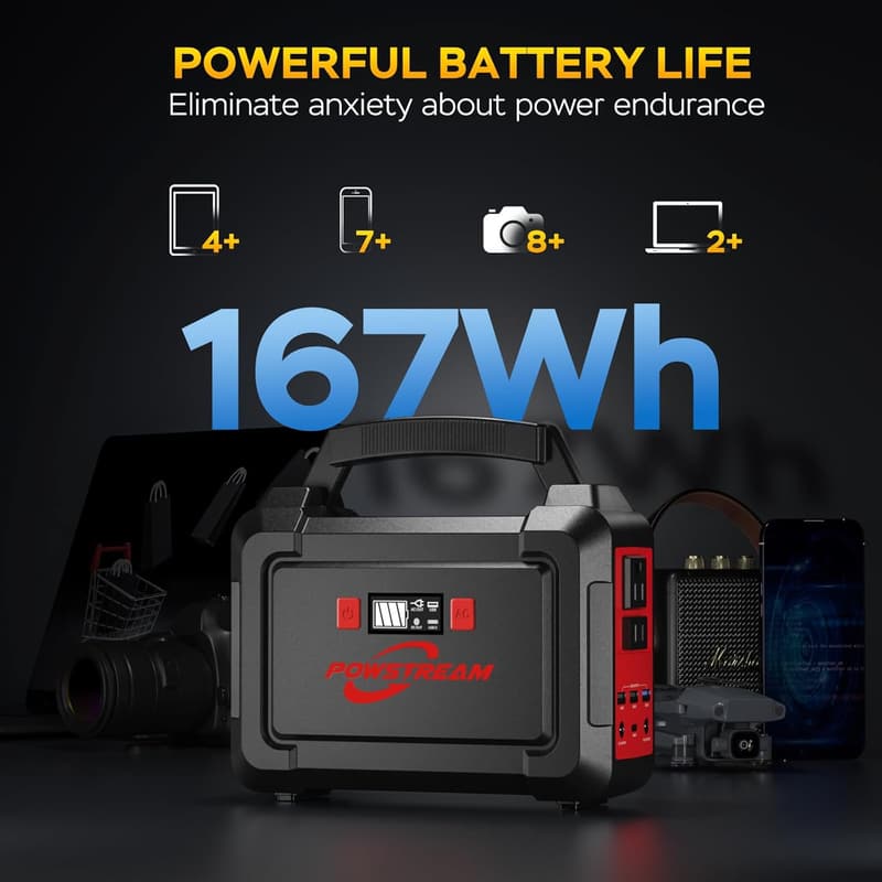 Portable Solar Power Station 167Wh with 30W Solar Panel