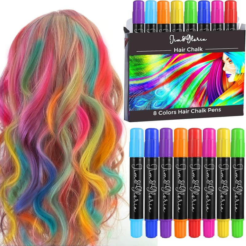 Trendy Hair Chalk Makeup Kit for Girls Ages 7-14