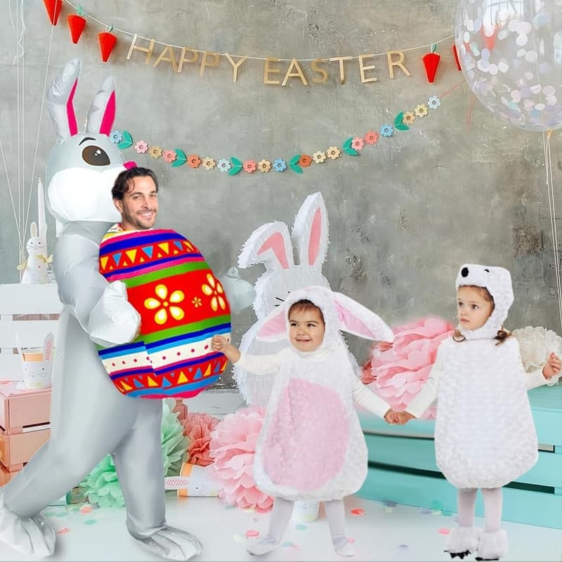 Inflatable Easter Bunny Costume for Adults - Funny Rabbit Suit
