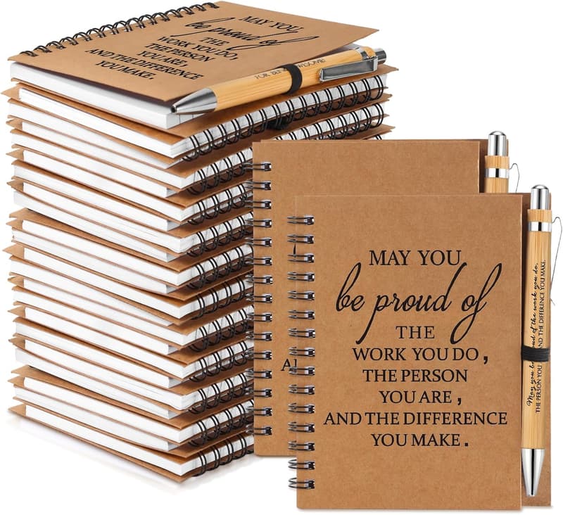 Employee Appreciation Gift Set: 15 Notebooks & Pens