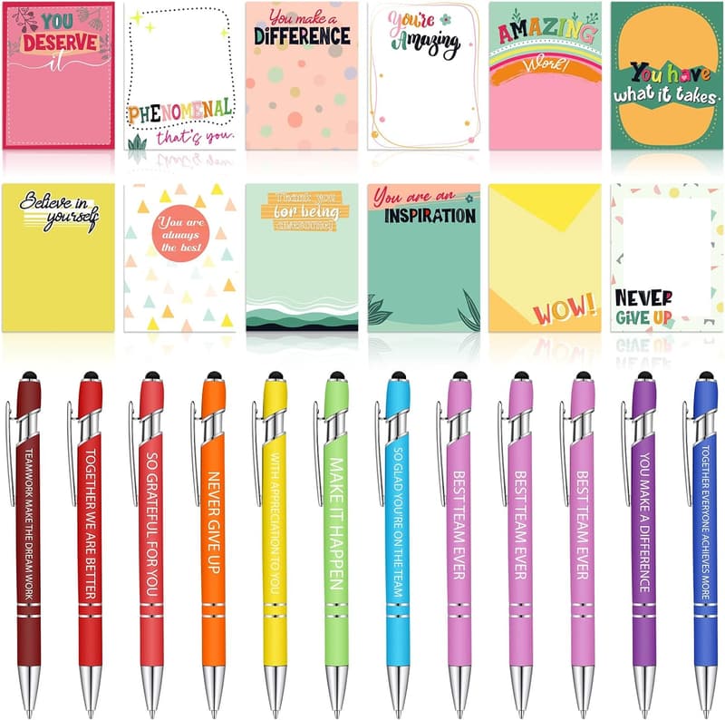Funny Sticky Notepads & Pens Set for Office Appreciation Gifts