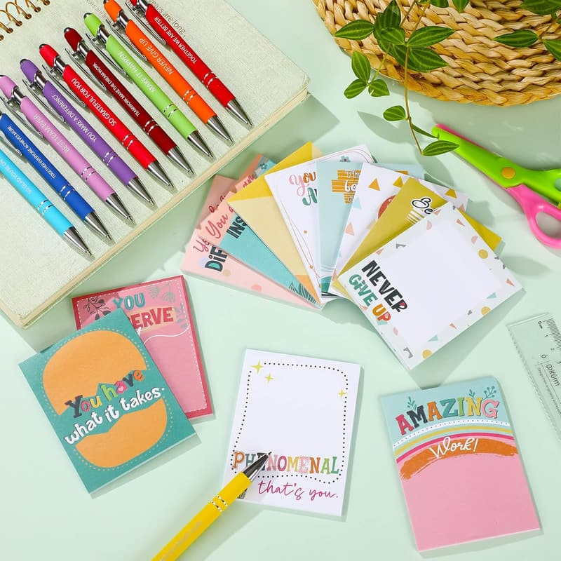 Funny Sticky Notepads & Pens Set for Office Appreciation Gifts