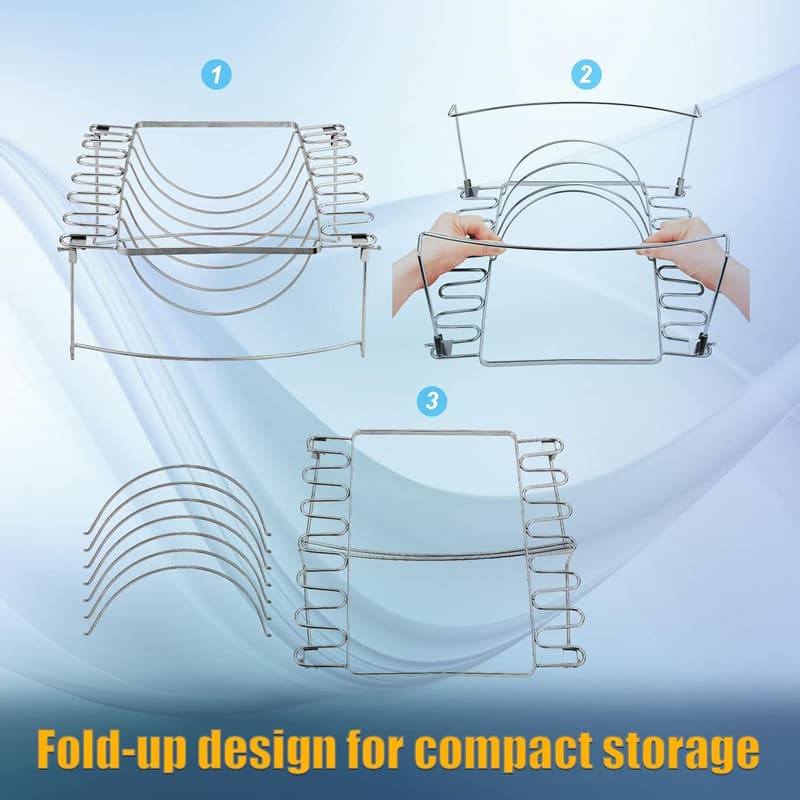Premium 3-in-1 Rib and Chicken Leg Rack for Grilling