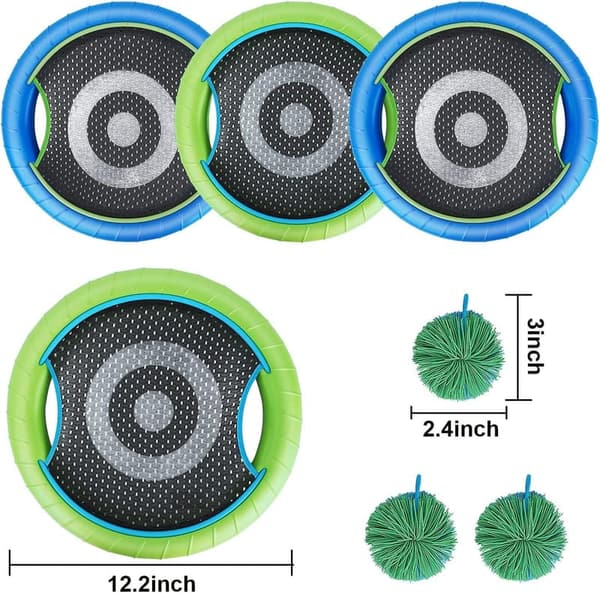 Outdoor Trampoline Paddles Set for 4 Players, Includes Rackets and Balls