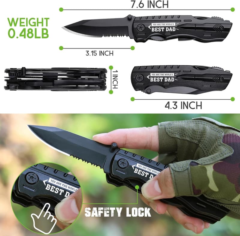 World's Best Dad Multitool Knife - Father's Day Gift