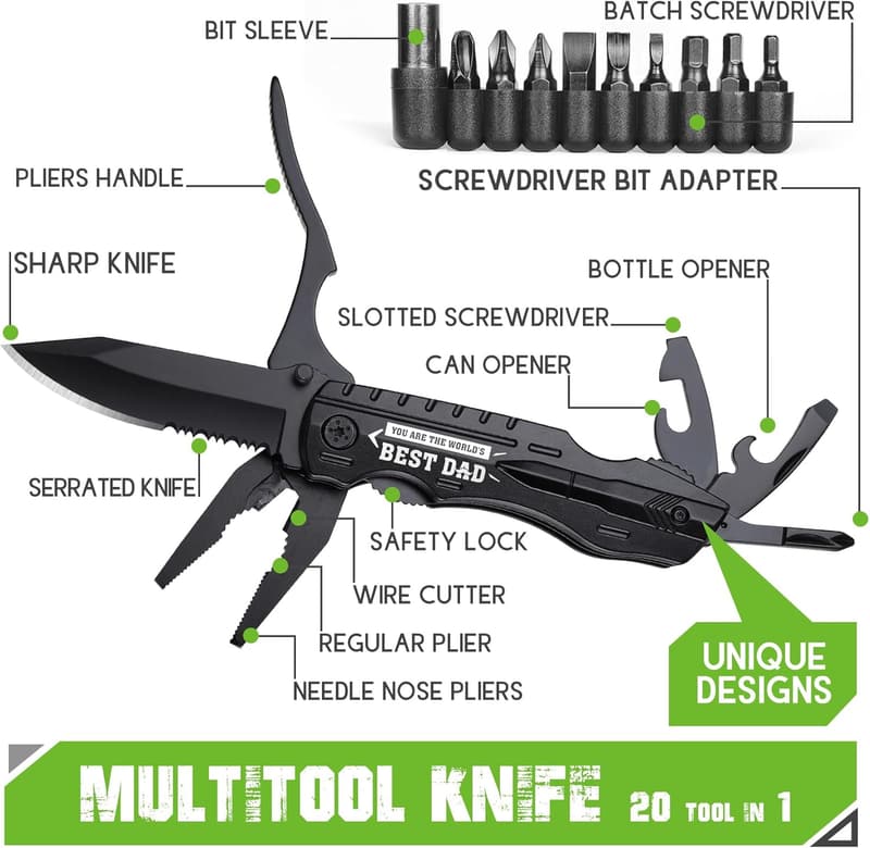 World's Best Dad Multitool Knife - Father's Day Gift
