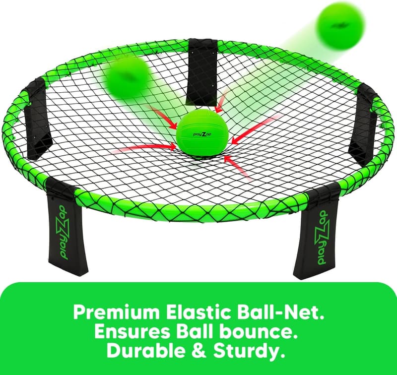 Roundnet Game Set with 3 Balls & Carrying Case for Outdoor Fun