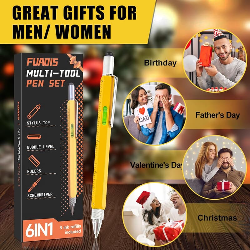 Father's Day Multitool Pen for Dad, Grandpa & Boyfriend