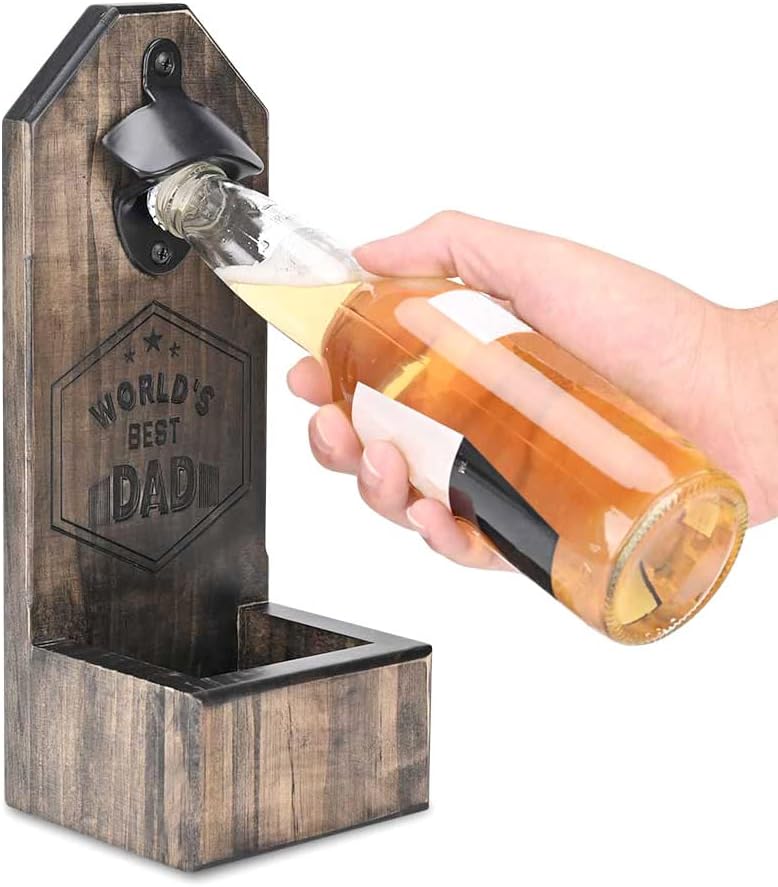 Wall Mounted Beer Bottle Opener - Unique Gifts for Dad