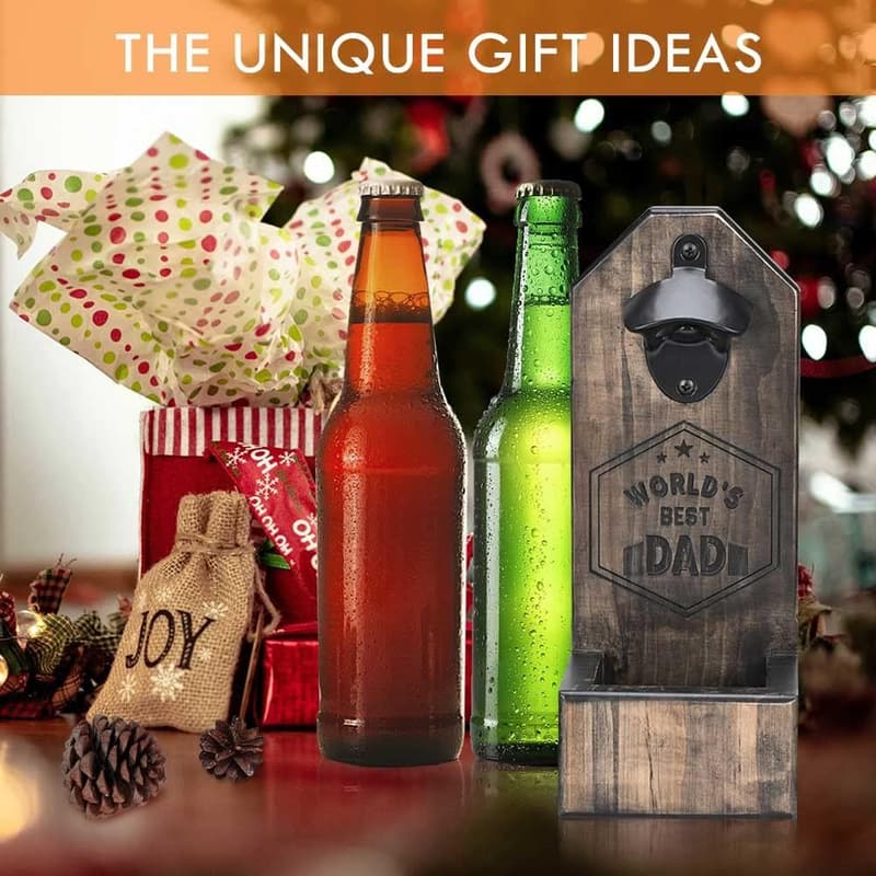 Wall Mounted Beer Bottle Opener - Unique Gifts for Dad