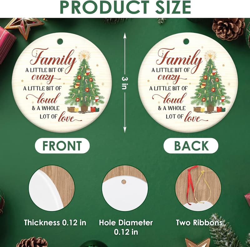 Christmas Family Decor Ceramic Ornaments Gift Set
