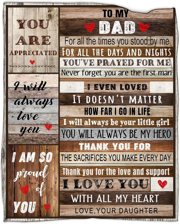 Birthday Gift for Dad - Cozy Flannel Throw Blanket 50''x60''