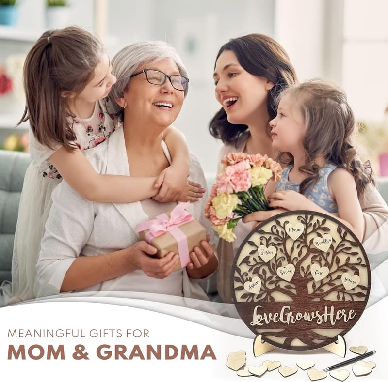 Mother's Day 3D Wooden Family Tree Decor Gift for Mom