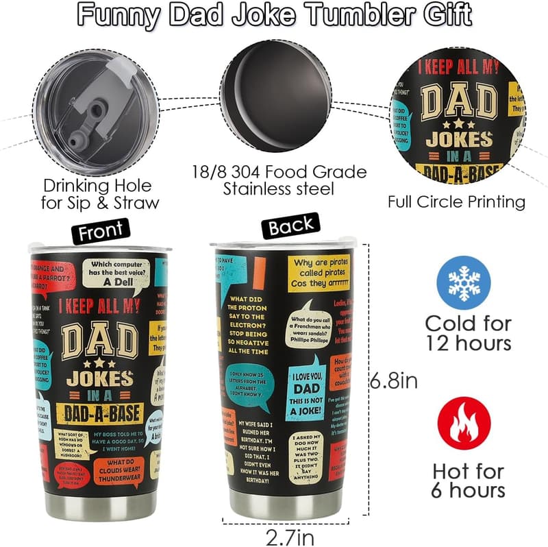 Father's Day Dad Joke Coffee Mug - 20oz Tumbler Gift for Dad