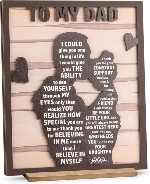 Father's Day Wooden Sign for Dad from Daughter