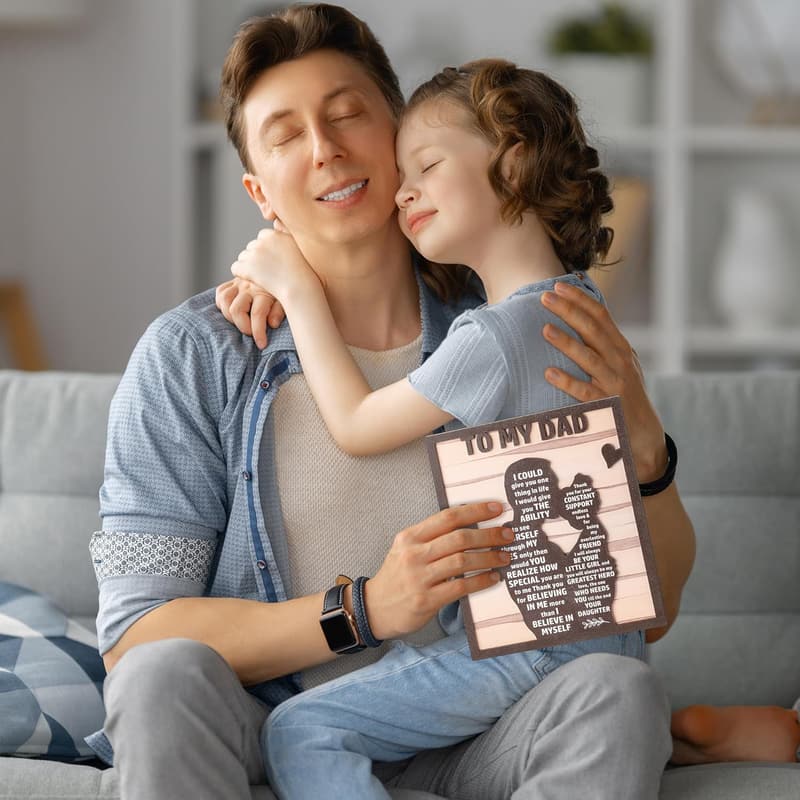 Father's Day Wooden Sign for Dad from Daughter