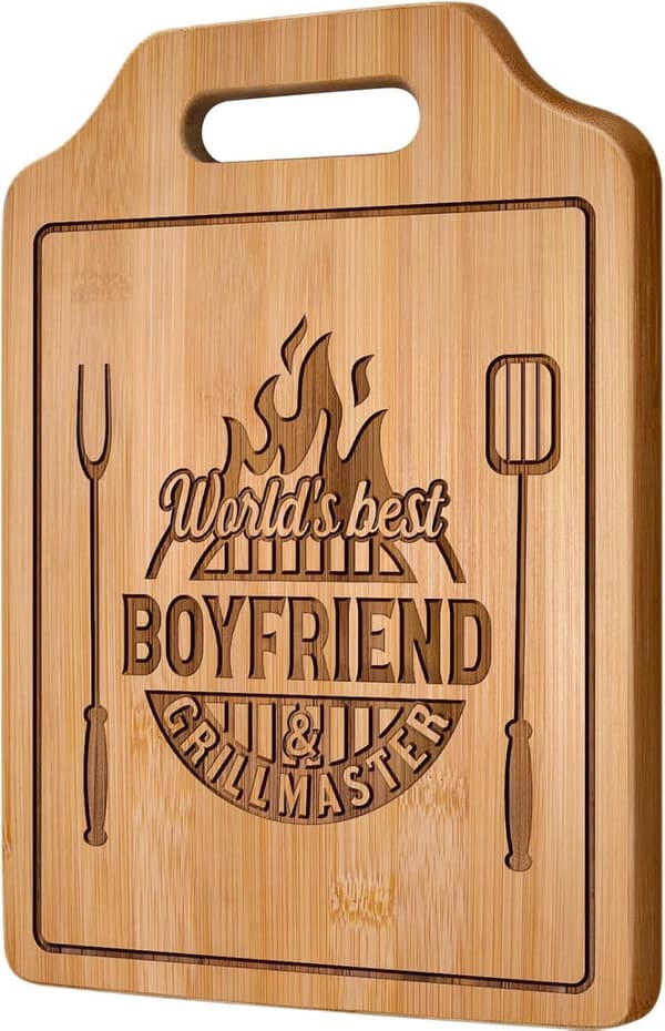 Engraved Bamboo Cutting Board - Father's Day Gift for Boyfriend