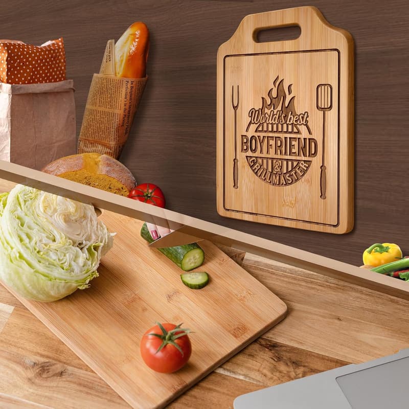 Engraved Bamboo Cutting Board - Father's Day Gift for Boyfriend