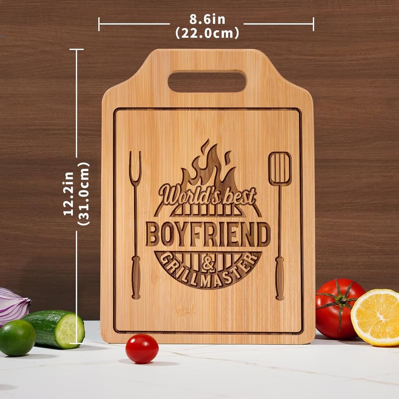Engraved Bamboo Cutting Board - Father's Day Gift for Boyfriend
