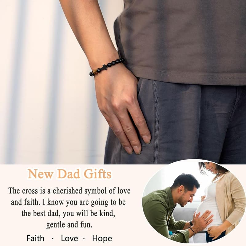 Men's Cross Bracelet - Christian Gift for Birthdays & Graduations