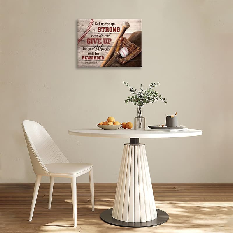 Inspirational Christian Baseball Wall Art for Boys' Rooms