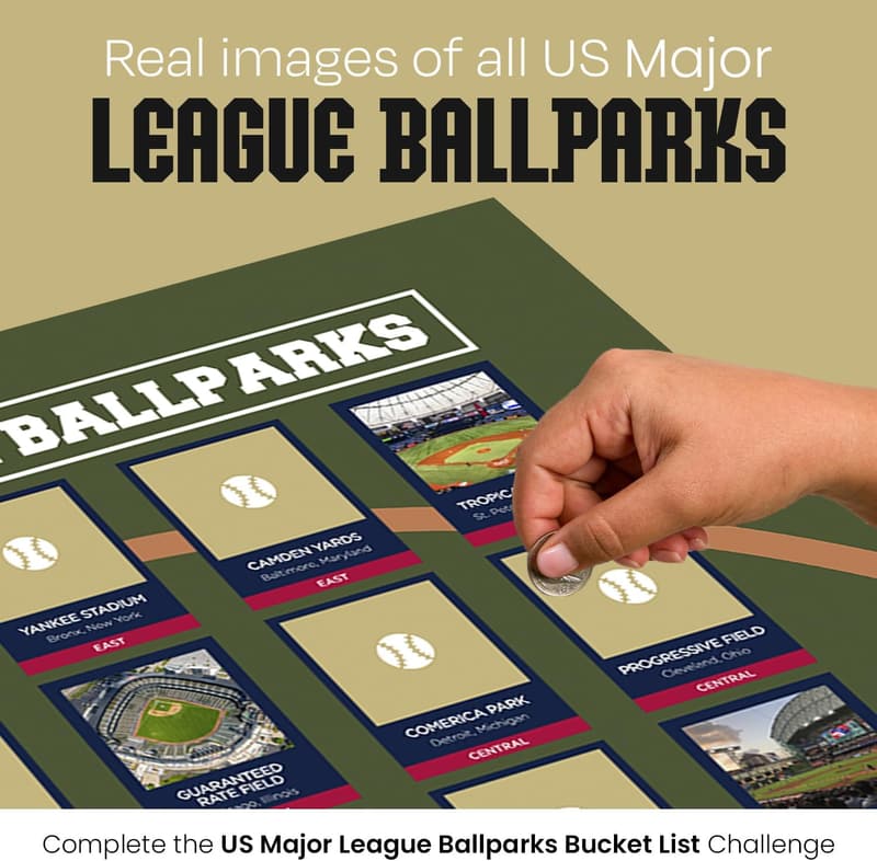 Baseball Stadium Scratch-Off Map - Track Your Journey