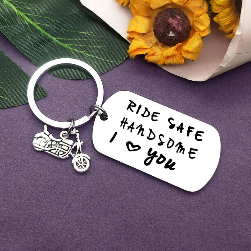 Ride Safe Keychain for Bikers - Valentine's Day Gift
