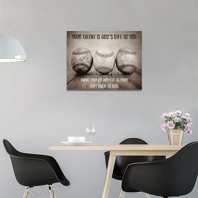 Inspirational Baseball Wall Art - Motivational Canvas Print 16