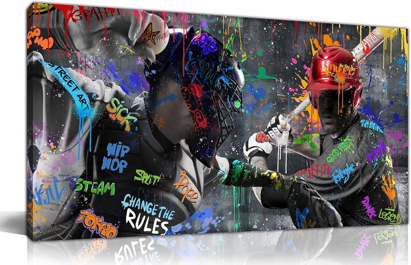 Teen Boy's Graffiti Baseball Wall Art – Ready to Hang 40
