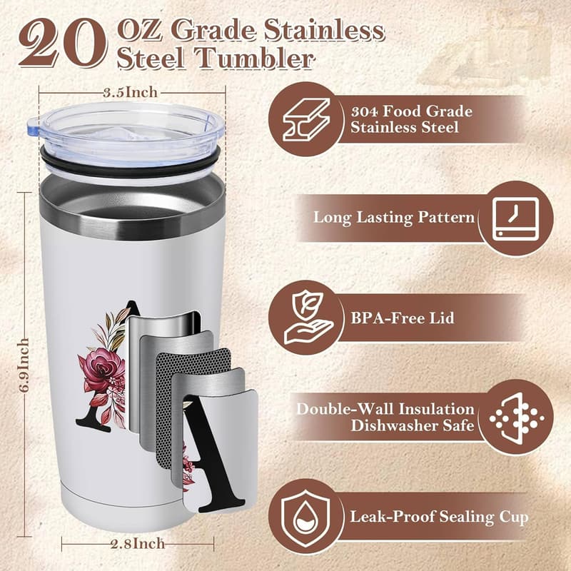 Personalized 20 Oz Insulated Travel Mug for Couples
