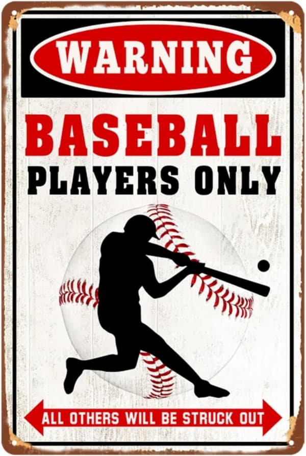 Baseball Room Decor - Metal Tin Sign for Boys' Rooms