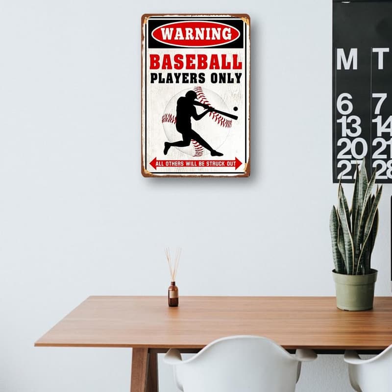 Baseball Room Decor - Metal Tin Sign for Boys' Rooms