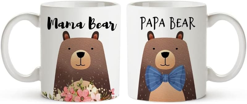 Father's Day Coffee Mugs for Mom & Dad - Mama Bear & Papa Bear