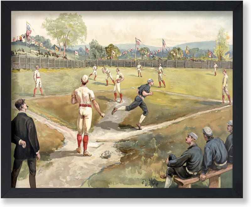Vintage Baseball Art Print - Retro Sports Poster - 8x10 Unframed