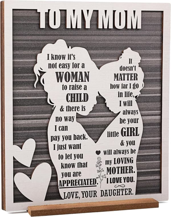 Rustic Hug Wood Sign for Mom – Mother's Day Gift Ideas