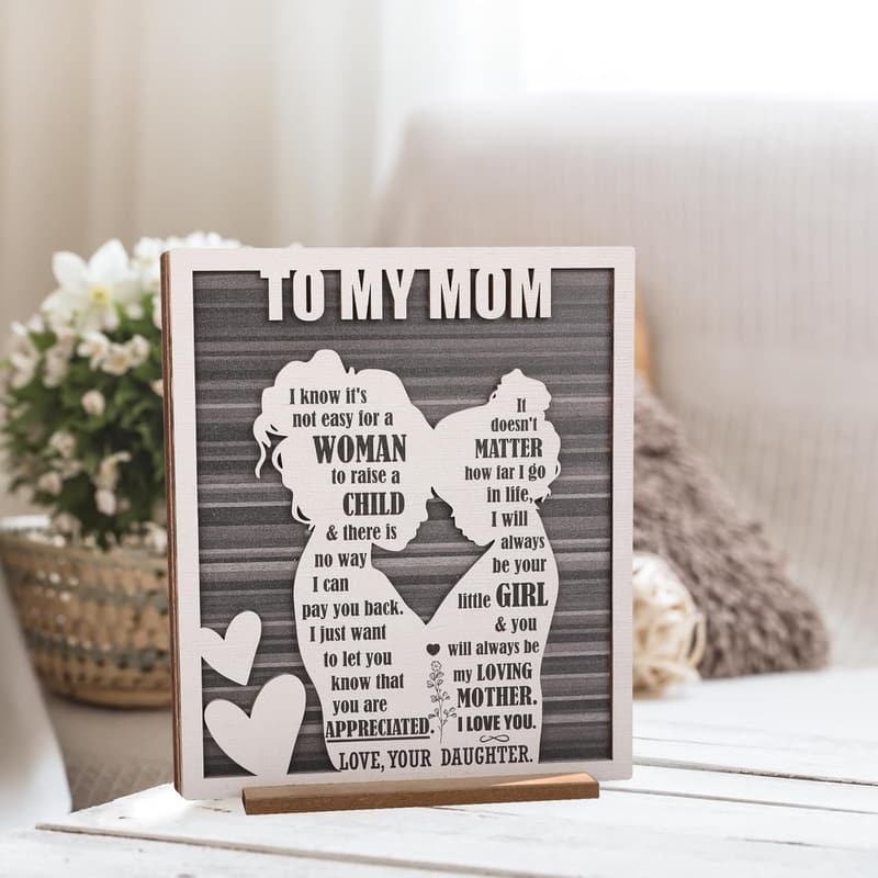 Rustic Hug Wood Sign for Mom – Mother's Day Gift Ideas
