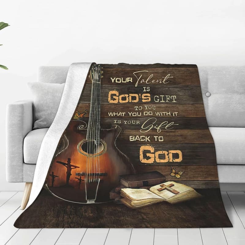 Cozy Fleece Guitar Throw Blanket for Music Lovers 40