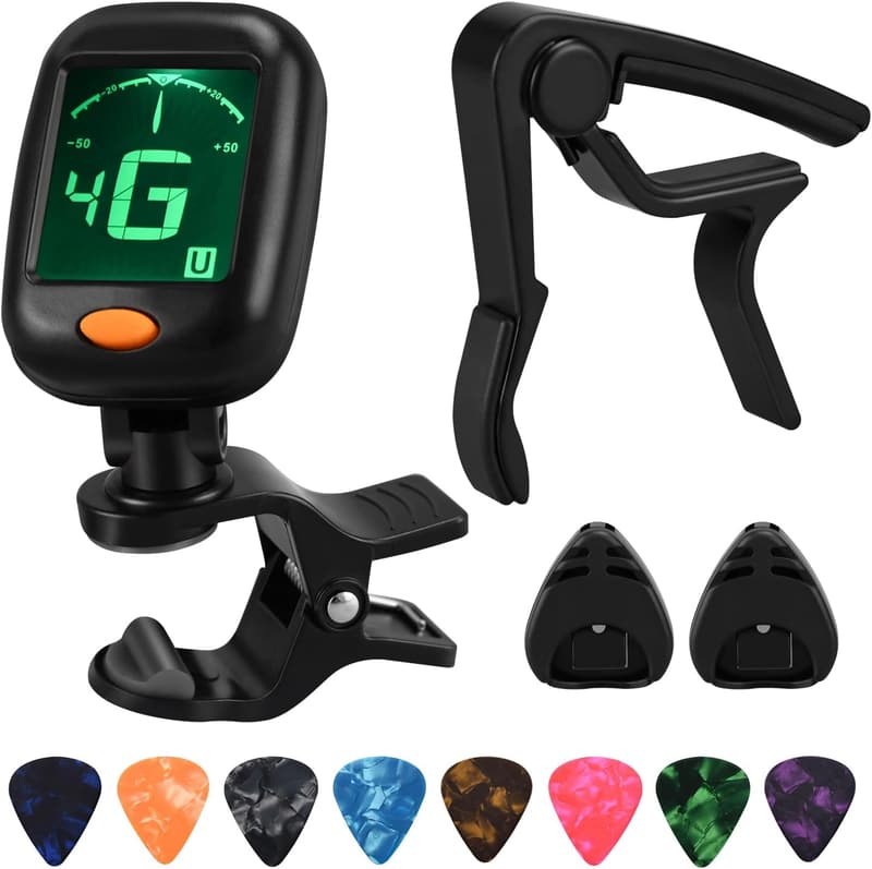 Guitar Capo and Tuner Set for Players and Beginners