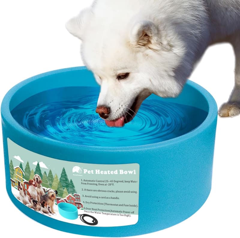 Outdoor Heated Pet Bowl for Dogs and Cats (98 OZ)